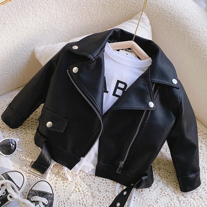 Girls Leather Jacket – Kult og stilig – Barnejakke i skinn