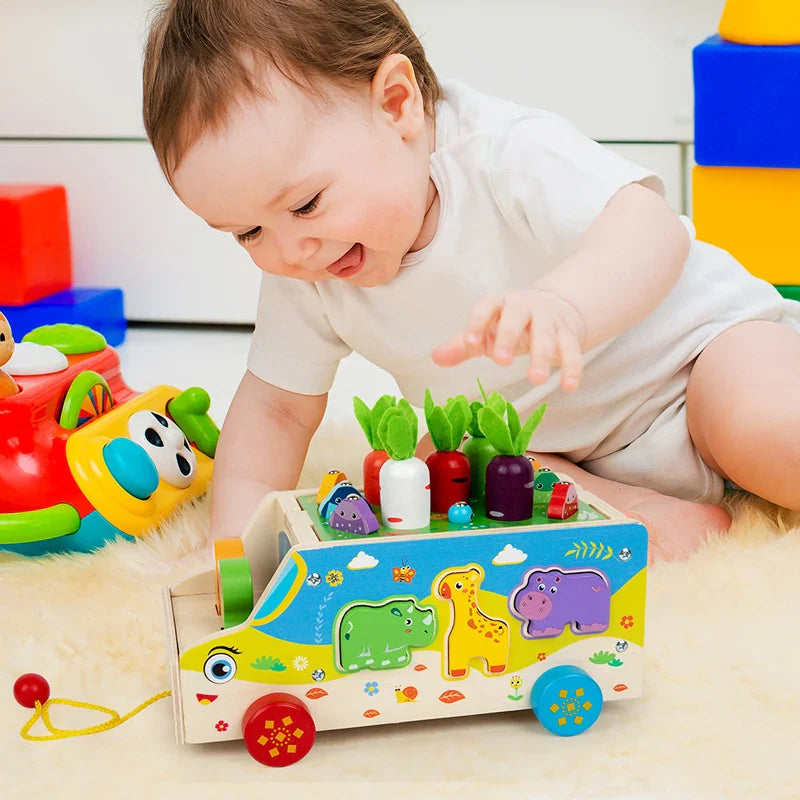 Montessori Animal Matching Toy – Lærerikt og interaktivt – Pussel-lekebil