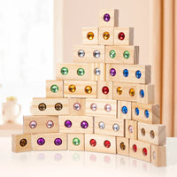 Thumbnail for Rainbow Gem Stacking Blocks – Kreativt og lærerikt – Sett med treklosser til å stable
