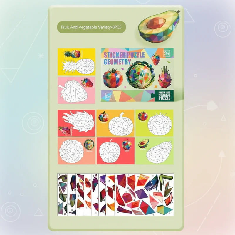 3D Sticker Puzzle – Kreativt og lærerikt – Geometrisk 3D-puslespill