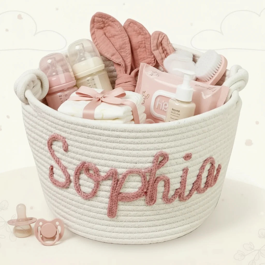 CuddleBasket – Søt og personlig – Personlig bleiekurv