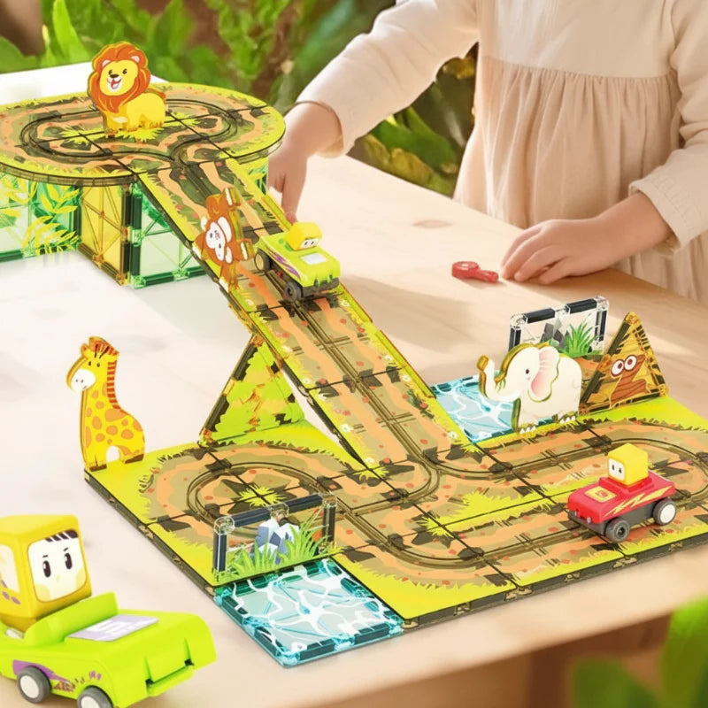 Magnetic Road Blocks – Kreativt og lærerikt – Byggesett med magnetiske veier