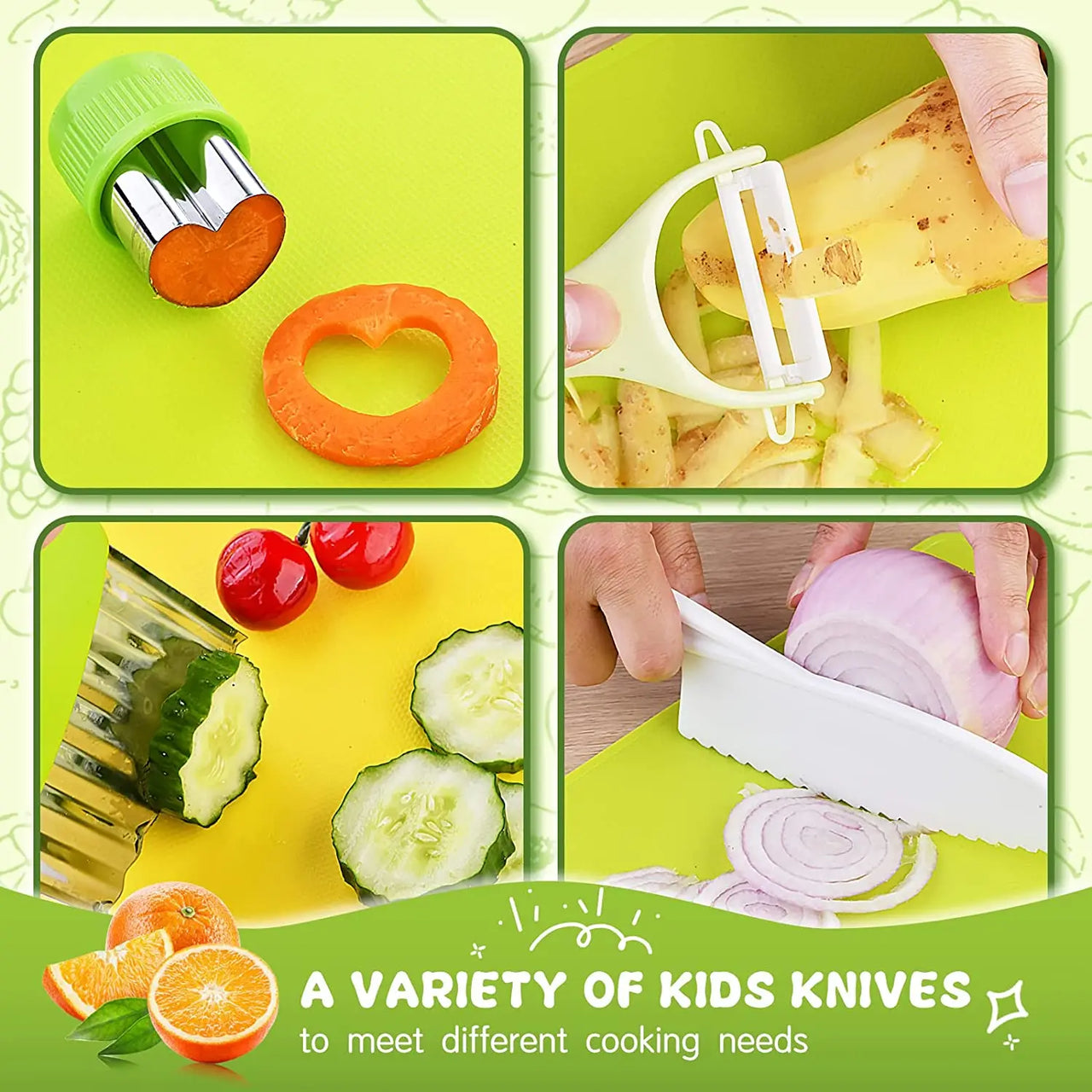 Junior Chef Set™ - Trygg kutting - Kjøkkensett for barn