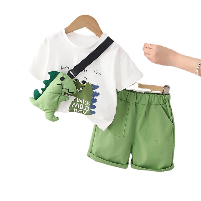 Mini Fashion™ - Dinosaurtrykk - Kult sommersett for gutter