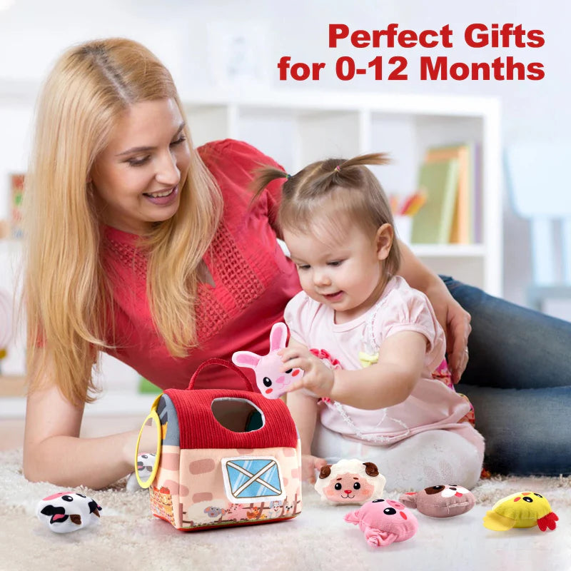 BabyBarn – Mykt og lærerikt – Gårdshus med plysjdyr