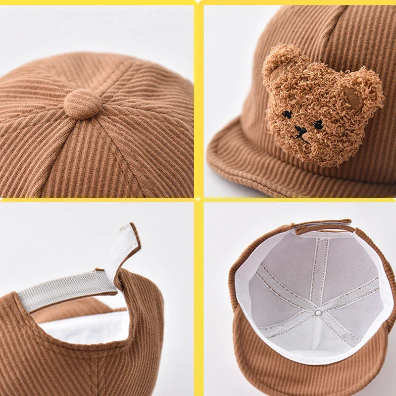 Mini Fashion - Tøff og søt – Corduroy barnecap med bjørn