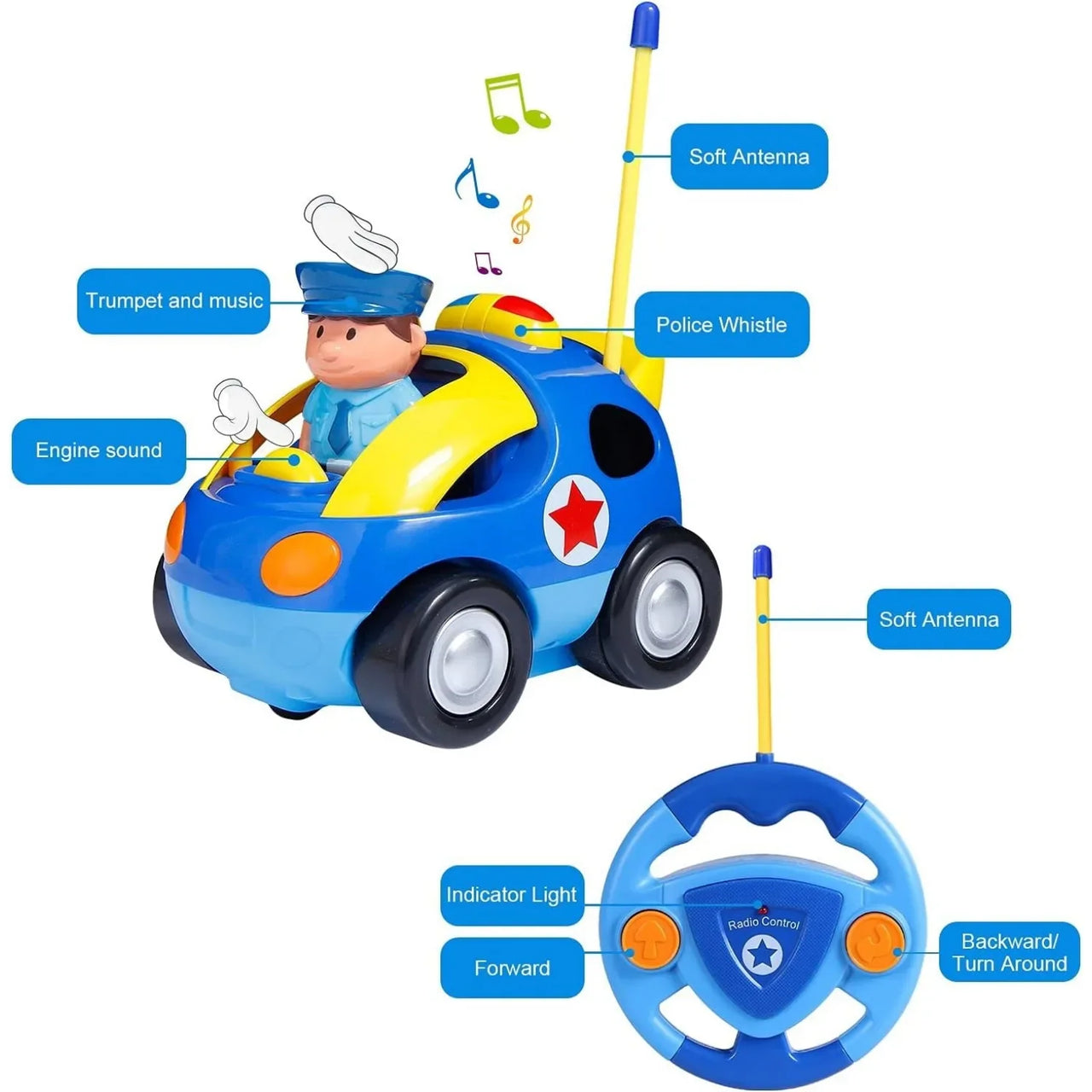 Police Toy Car™ - Politilekebil - Fjernstyrt bil