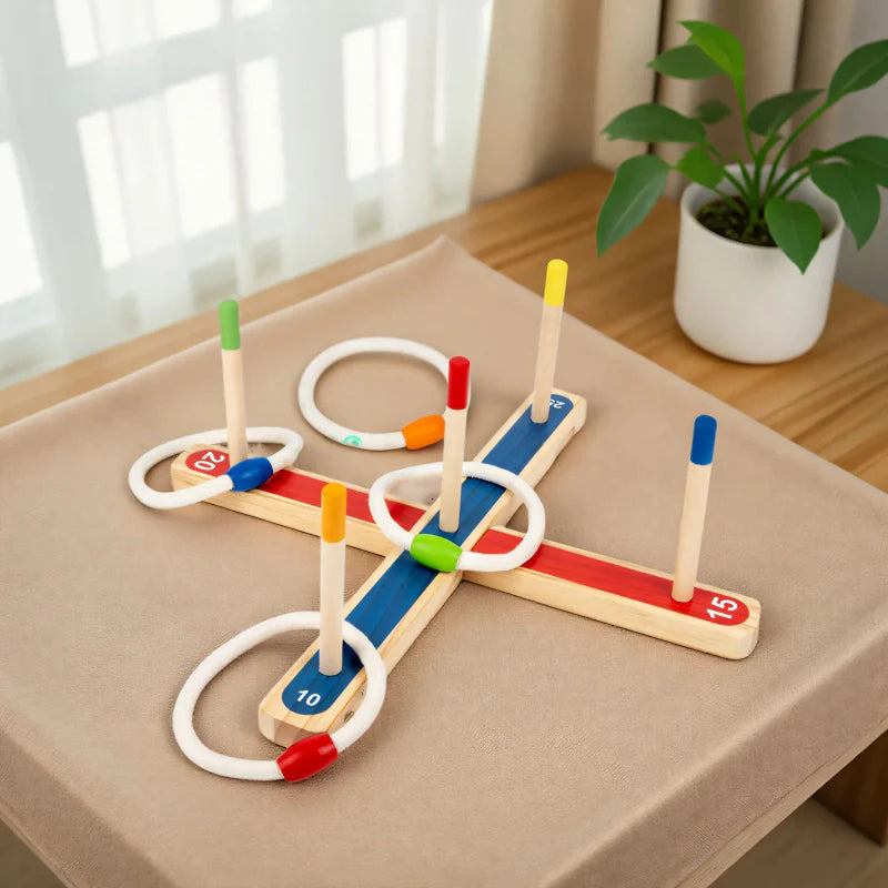 Montessori Ring Toss Game – Aktivt og lærerikt – Ringkastingslek