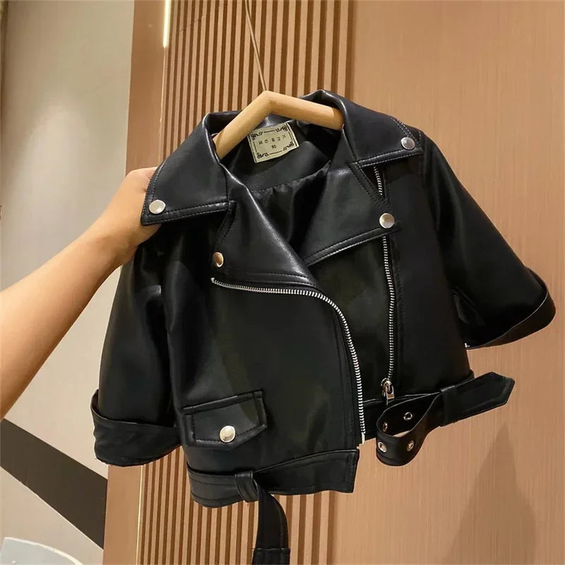 Girls Leather Jacket – Kult og stilig – Barnejakke i skinn