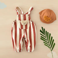 Thumbnail for Striped Overall Romper – Myk og behagelig – Jumpsuit til barn