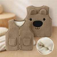 Thumbnail for Baby Bear Fleece Vest – Varm og myk – Barnetrøye med bjørnemotiv