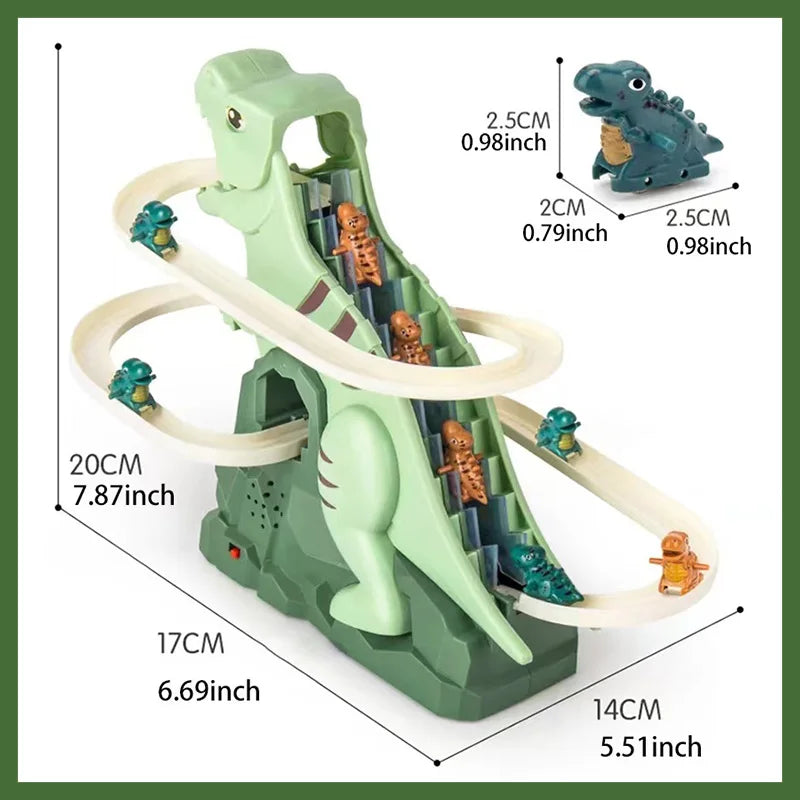 Dino Slide – Mini berg-og-dal-bane moro - Dino-sklie
