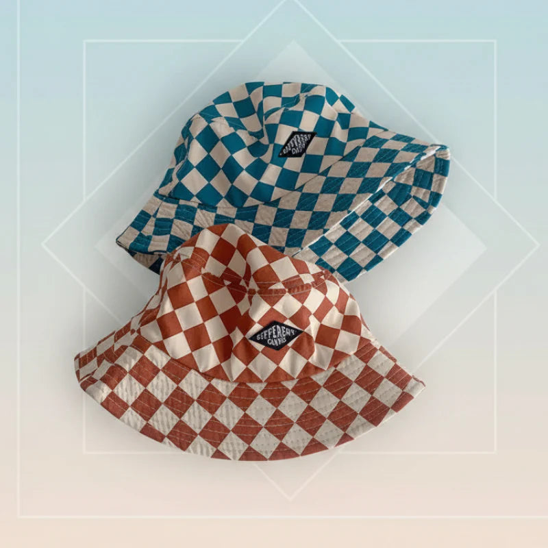 Bucket Hat – Søt og beskyttende – barnehat i rutemønster