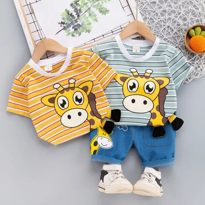 Mini Fashion™ - Girafftrykk - Deilig sett i bomull