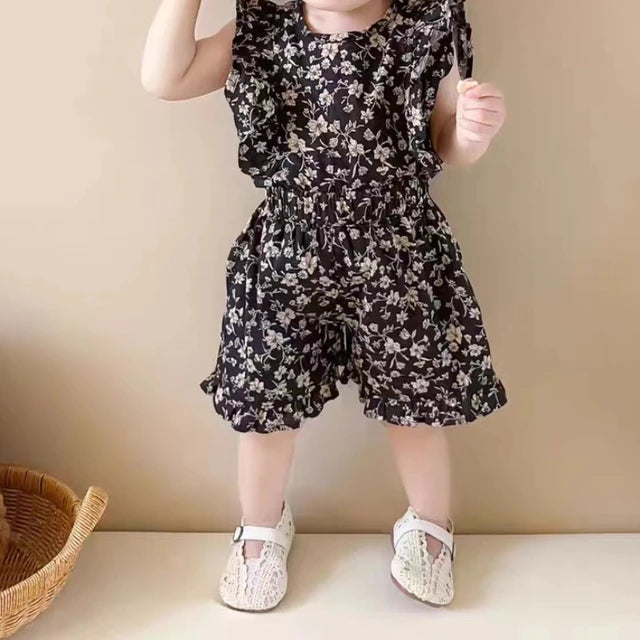 Mini Fashion™ - Blomsterlykke - Shorts og topp