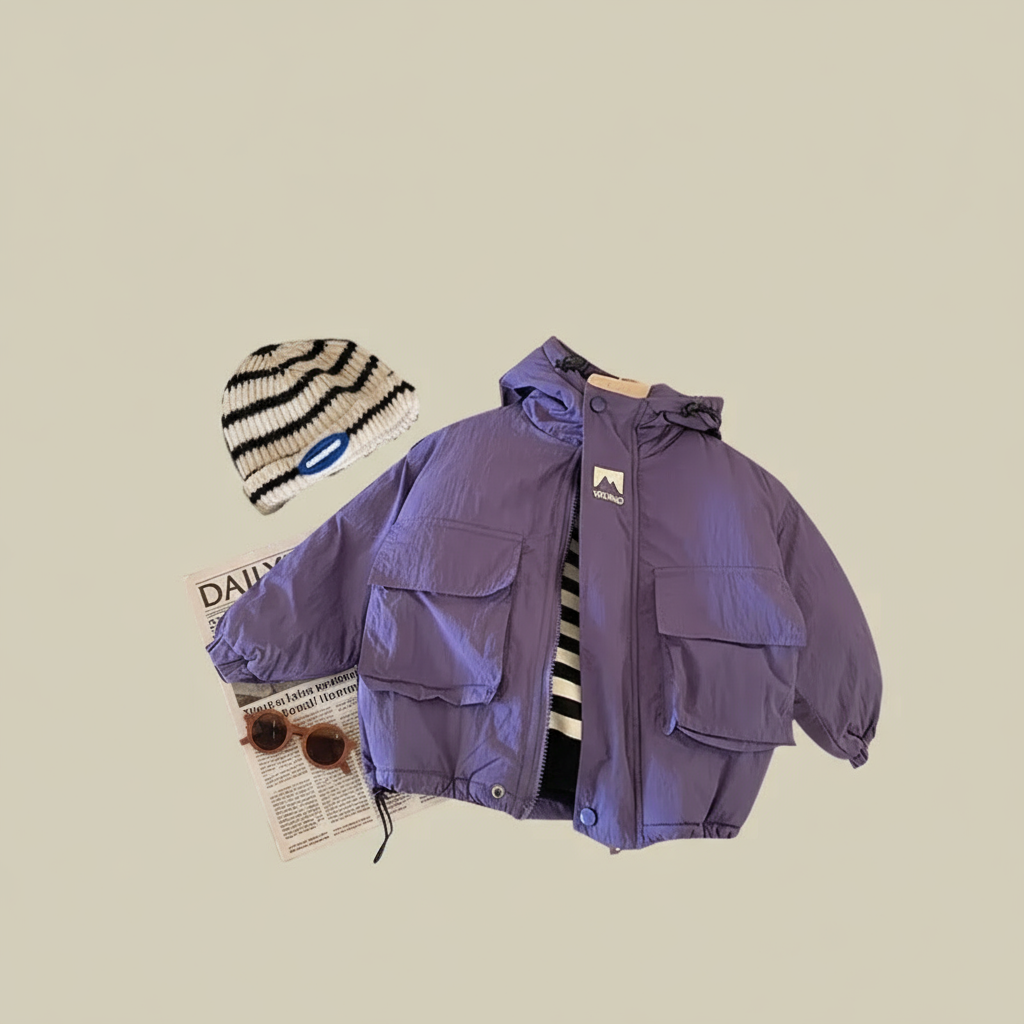 LiloWear – Vindtett og vannavstøtende – Barnejakke med hette