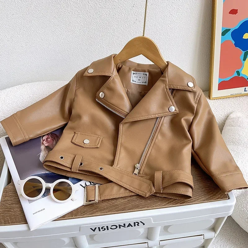 Girls Leather Jacket – Kult og stilig – Barnejakke i skinn