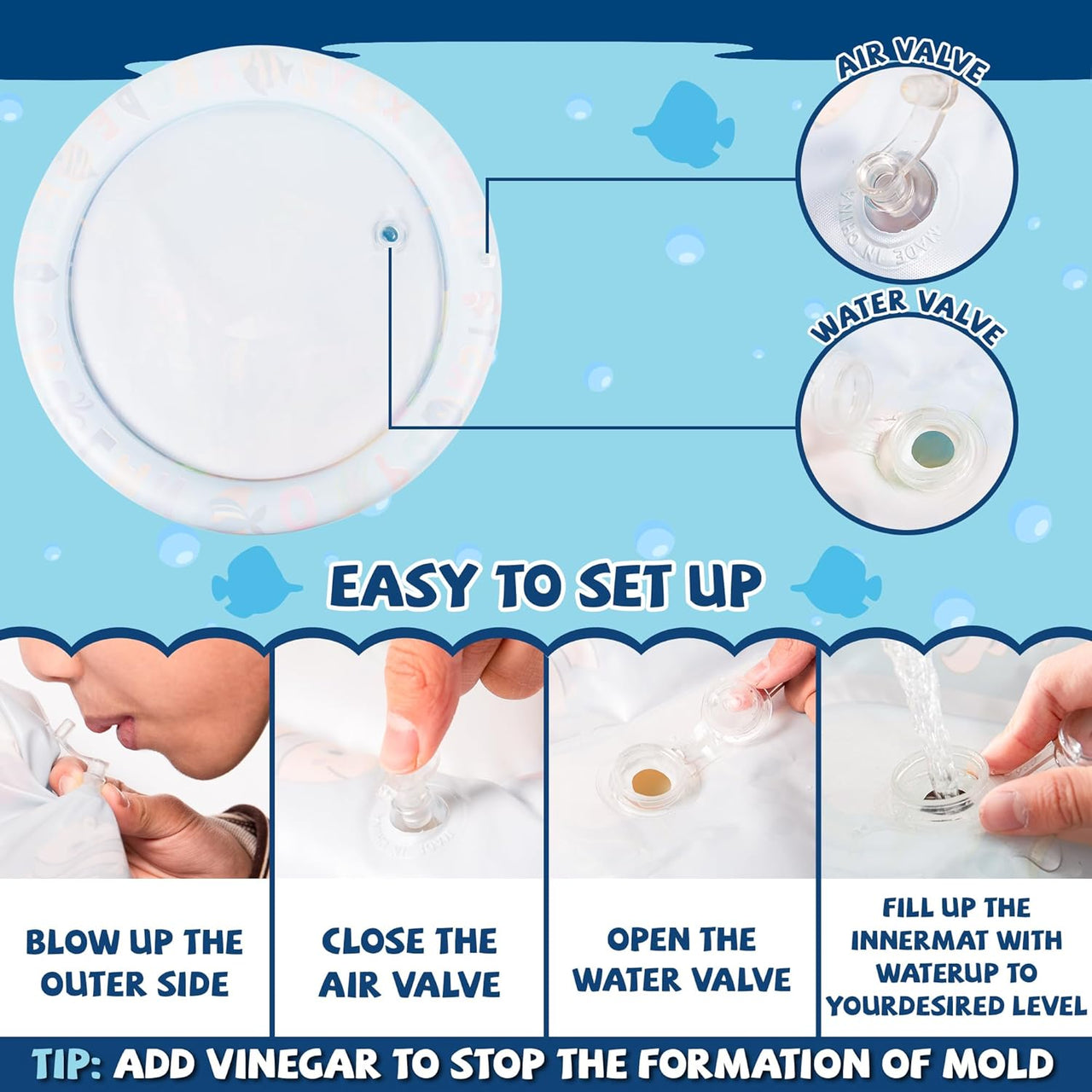 TinyWave – Munter & utviklende – Sensorisk vannmatte for babyer