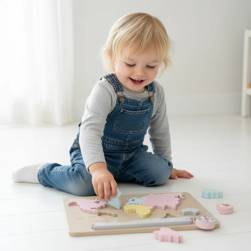 GeoKids – Montessori & Pedagogisk – Silikonverdenkartpuzzle