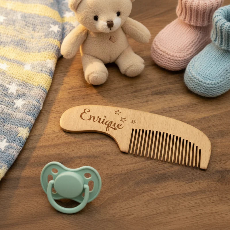 Personalized Hairbrush – Myk og unik – Personlig babyhårbørstesett