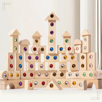Thumbnail for Rainbow Gem Stacking Blocks – Kreativt og lærerikt – Sett med treklosser til å stable