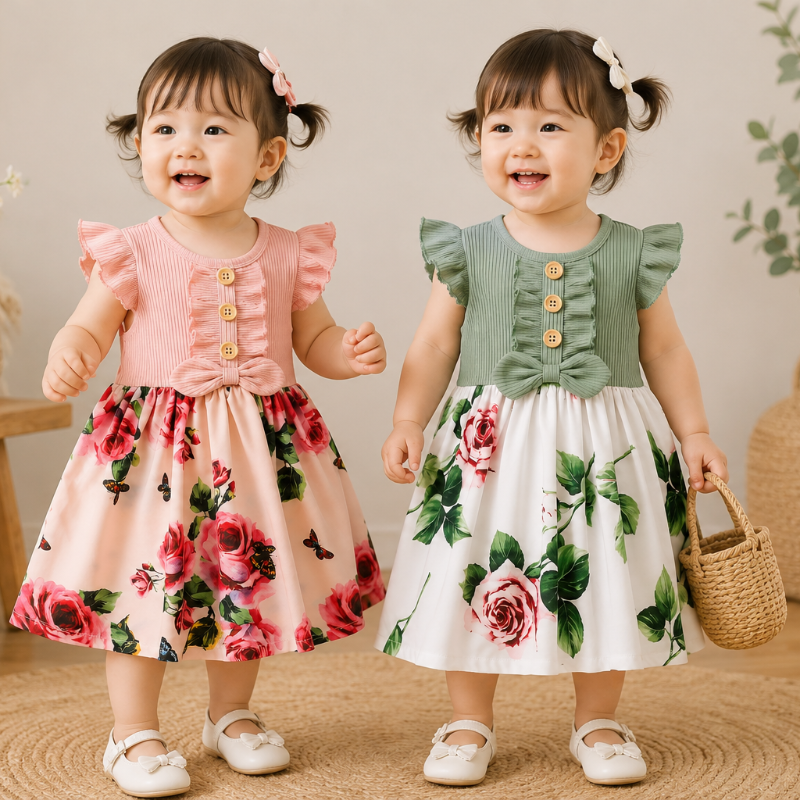 Garden Dress – Sommer & Frisk – Blomsterkjole for jenter