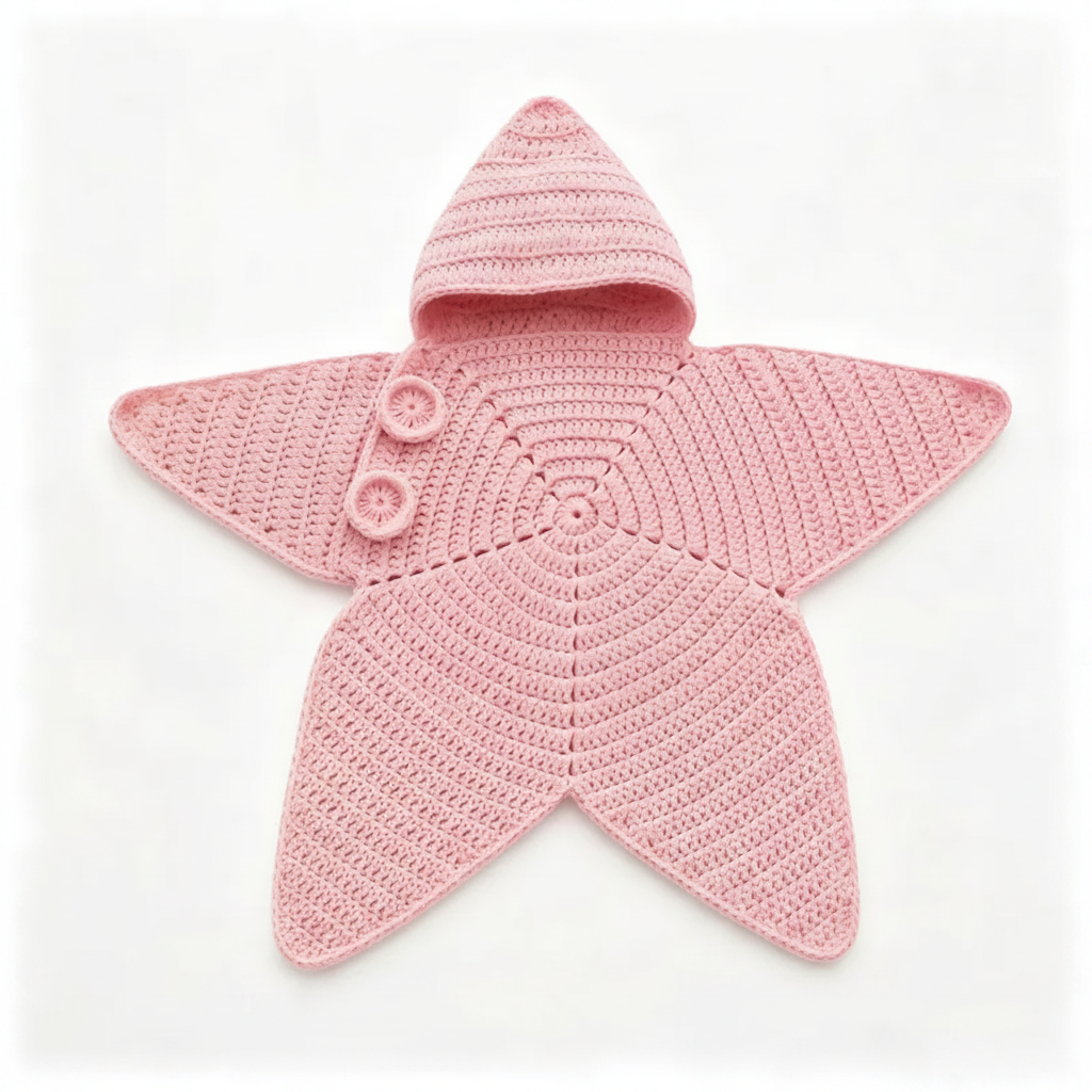 CozyStar – Myk og håndlaget – Strikket babyjumpsuit med stjerneformet mønster