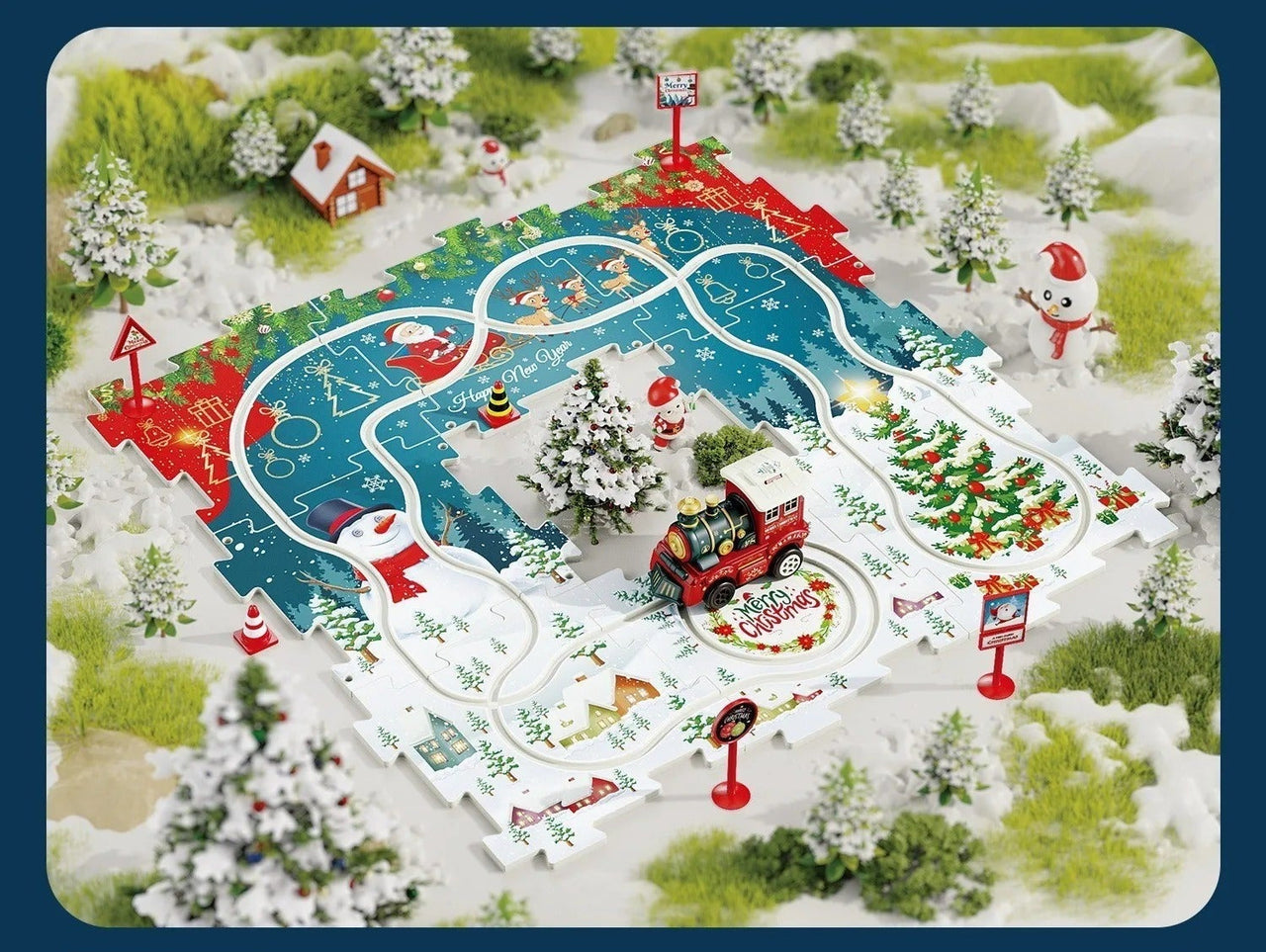 DIY Xmas Train Track - Bygg ditt eget juleland - Juletog puslespillv