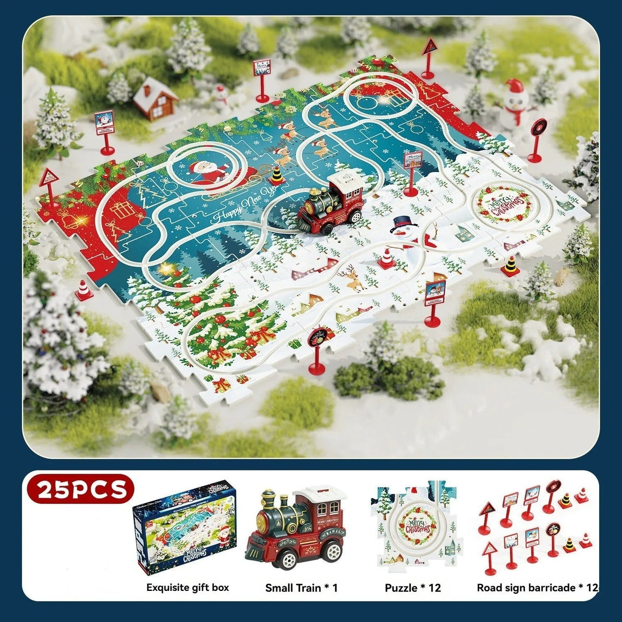 DIY Xmas Train Track - Bygg ditt eget juleland - Juletog puslespillv