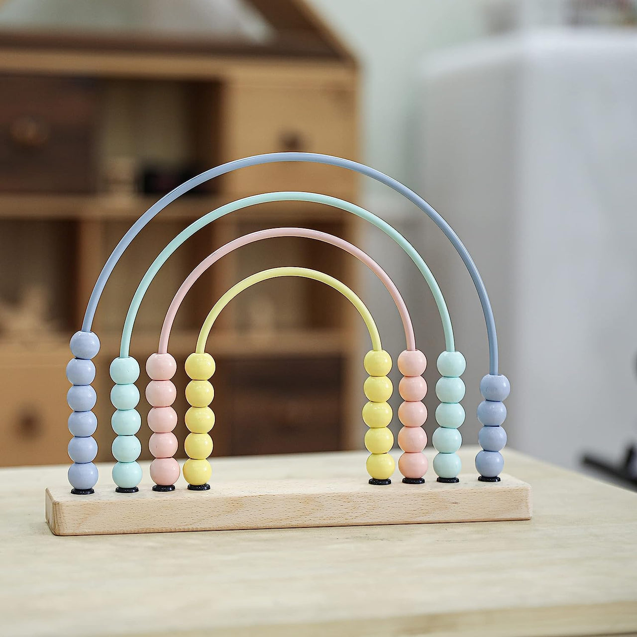 Woods™ - Pedagogisk leketøy - Perlebrett med regnbuefarger