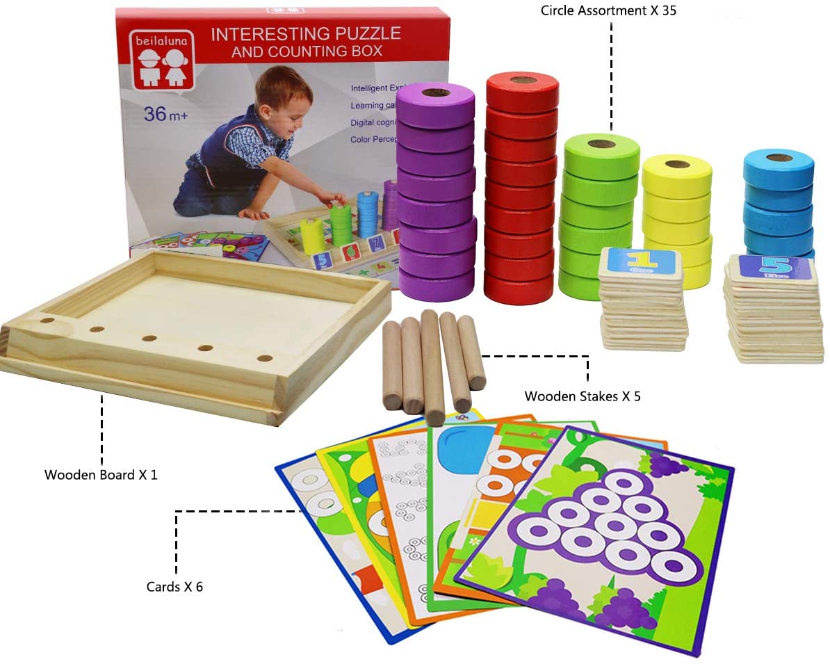 Woods™ | Finmotorikk og telling - Montessori tallbrett